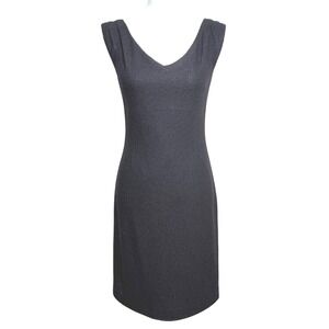 Banana Republic Wool Blend Sheath Pleated Shoulder Black Dress 2